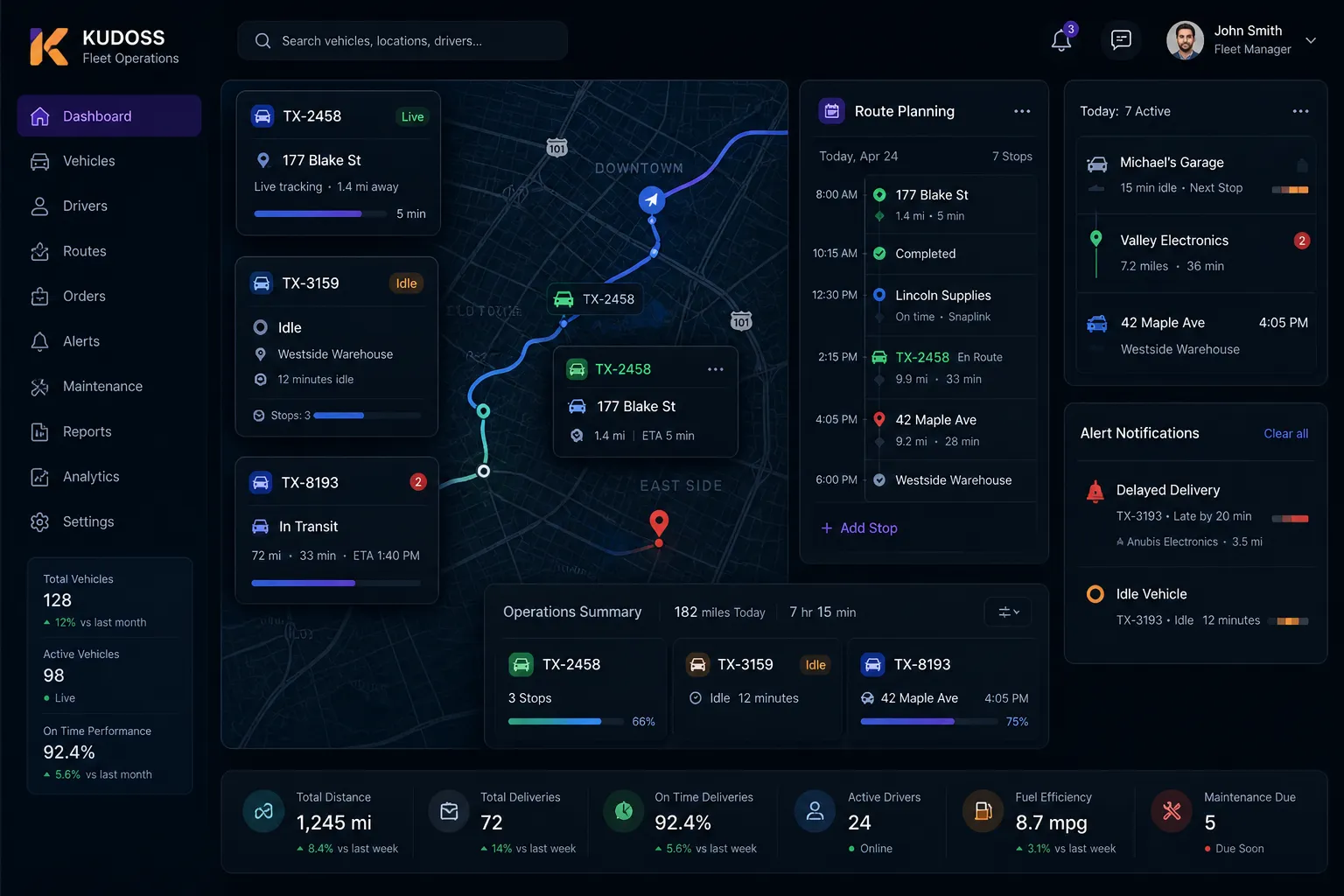 Service & Transportation Tracking App